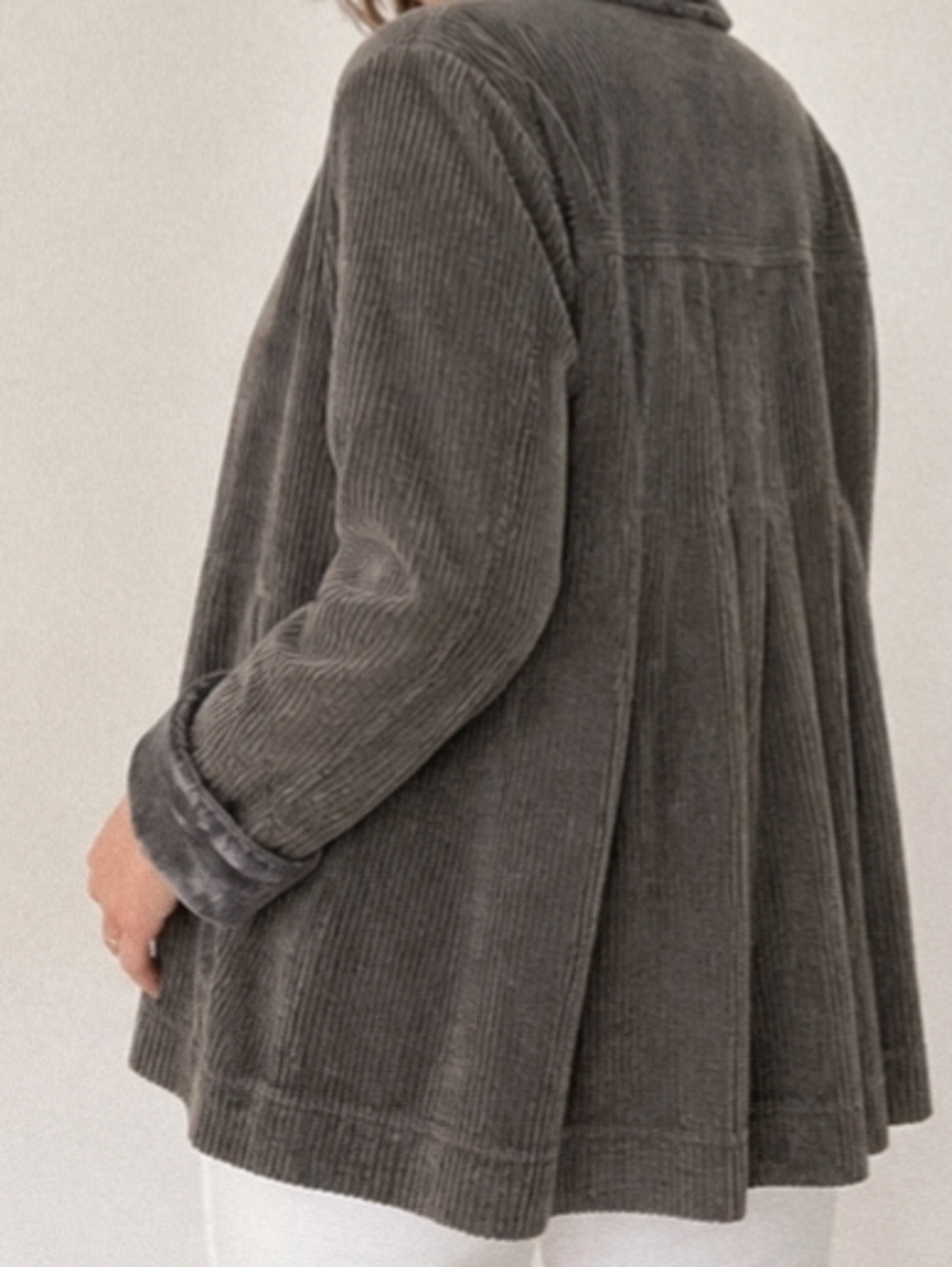 J.Jill Lightweight Washed-Cord Pleated Shacket LARGE - Picture 10 of 11